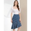 Allegra K Women's Print Elegant High Waist Mermaid Asymmetrical Ruffle Summer Skirt - 2 of 4