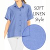 LA LEELA Women's Summer Casual Hawaiian Blouse Shirt Blouses Short Sleeve Button Down Dress Tops Tee Shirts Dresses for Women - 2 of 4
