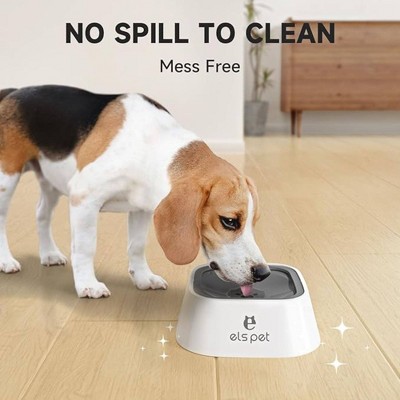 ELS Pet White and Gray Floating Disk Dog and Cat Bowl, 1L