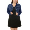 Agnes Orinda Women's Plus Size Cropped Long Sleeve Trendy Fashion Denim Jean Jackets - 3 of 4