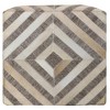 Moti Nyla Ottoman Pouf Gray/Beige Upholstered 18 - 2 of 4