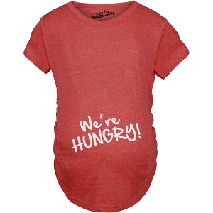 Maternity We're Hungry Funny Baby Bump Pregnancy Announcement T shirt - Crazy Dog Maternity T Shirt - 1 of 4