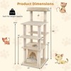 Costway Large Multi-level Cat Tree 58" Tall Cat Tower with Swaying Aerial Condo Perch Bed Brown/Beige - 3 of 4