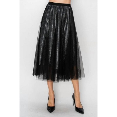 Women's Wo's Grace Shimmer Midi Skirt - Origami