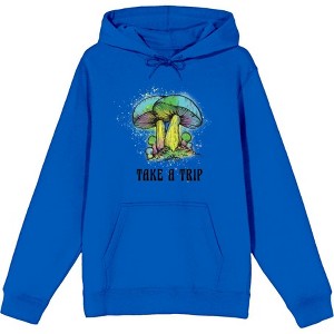 Natural World Take A Trip Mushrooms Long Sleeve Adult Hooded Sweatshirt - 1 of 2