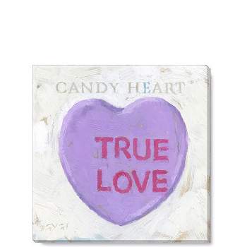 Sullivans Darren Gygi Purple Candy Heart Canvas, Museum Quality Giclee Print, Gallery Wrapped, Handcrafted in USA