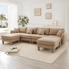 Boucle Fabric U-Shaped 4-Seater Sectional Sofa with Shell-Shaped Armrests, 2 Movable Ottomans, and Cylindrical Wrapped Legs - 3 of 4
