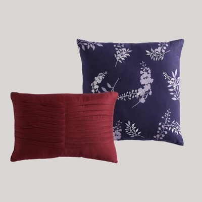 King Size Deep Purple Cotton Reversible Comforter Set