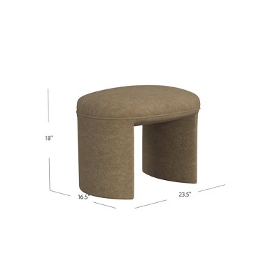 Quinn Mocha Velvet Upholstered Modern Ottoman