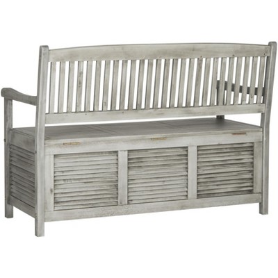 Transitional Gray Acacia Wood Storage Bench - 50"