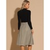 INSPIRE CHIC Women's Vintage Plaid High Waist Pleated A-Line Midi Skirt - 3 of 4