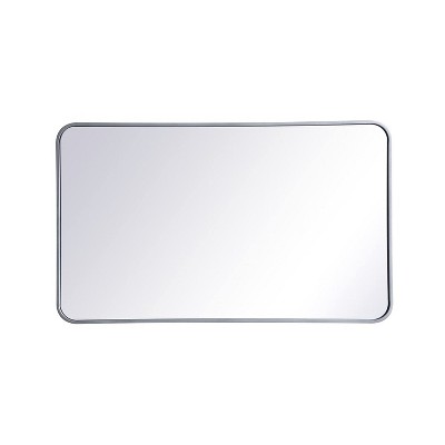 Elegant Lighting Soft corner metal rectangular mirror 24x40 inch in Silver