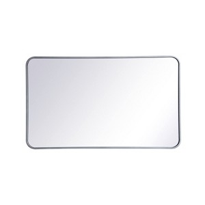 Elegant Lighting Soft corner metal rectangular mirror 24x40 inch in Silver - 1 of 4