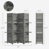 4 Panel 67" Tall Wood Privacy Screen Room Divider with 3 Shelves and Folding Storage for Bedroom - 3 of 4