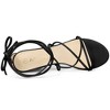 Allegra K Women's Open Toe Lace Up Strappy Bow Back Low Wedges Sandals - 4 of 4