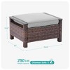 Sonkuki 2-Piece Ottomans with Solution-Dyed Fabric Cushion, All-Weather Wicker Ottomans, Ideal for Patio - 3 of 4