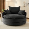 KWPZQEB Swivel Accent Chair - 360° Swivel Round Chair with 3 Pillows and Dual-layer Cushion, Comfy Corduroy Fabric Sofa Chairs for Living Room - 2 of 4