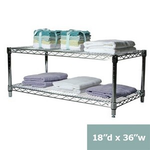 Shelving.com Chrome Wire Shelving with 2 Tier Shelves - - 1 of 3