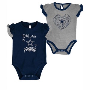 Baby Girl Dallas Cowboys Too Much Love One Piece Set - Dallas Cowboys Merchandising - 1 of 3