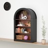 PAGED Tall Bookshelf Wood Open Display Floor Arched Bookcase with Anti-Tipping Kits for Living Room, Study Room - 2 of 4