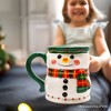 Wonderful Plaid Scarf Snowman 4" Ceramic Mug, Kitchen Christmas Drinkware Decoration| OrnamentallyYou - 3 of 3