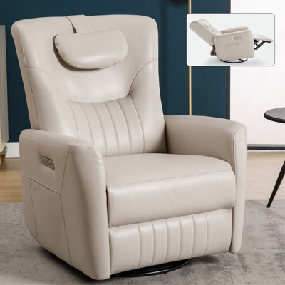 NicBex Recliner Chair Swivel Accent Chair with Pillow Power Lift Chair with USB Ports Living Room Chairs for Reading Room