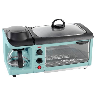 Aqua 3-in-1 Breakfast Station with Griddle and Toaster Oven