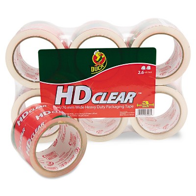 Duck Heavy-Duty Carton Packaging Tape 3" x 55yds Clear 6/Pack 0007496