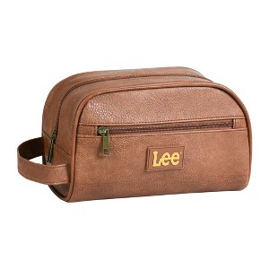 Lee Toiletry Bag for Men, PU Leather Travel Dopp Kit, Water-Resistant Men's Shaving Kit Bathroom Organizer, Gifts for Men - 1 of 4