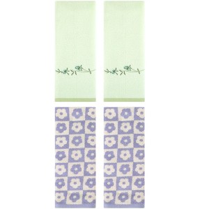 REGALWOVEN 4 Pcs Cotton Soft Absorbent Decorative Bathroom Hand Towel - 1 of 4