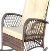 Chic Crate-Outdoor Wicker Rocking Chair with Steel Frame & Thick Cushion - Rattan Patio Furniture for Garden, Backyard, Porch, Beige - 4 of 4