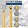 6-Pack 36" Heavy Duty Safety Bollards - Yellow Carbon Steel w/ Reflective Tape & Anchor Bolts, Removable Traffic Posts for Warehouse, Garage - 4 of 4