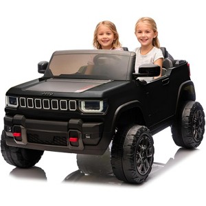 24v Licensed Kids Ride on Car, 2 Seater Electric Truck for Big Kids with Parent Remote Control, 3 Speeds, Bluetooth Music, LED Lights for Ages 3-8 - 1 of 4