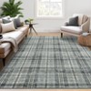 Washable Rug Modern Plaid Rug Non Slip Non Shedding Rug Low Pile Rugs Foldable Indoor Carpet for Living Room Bedroom Study Room Guest Room Playroom - 3 of 4