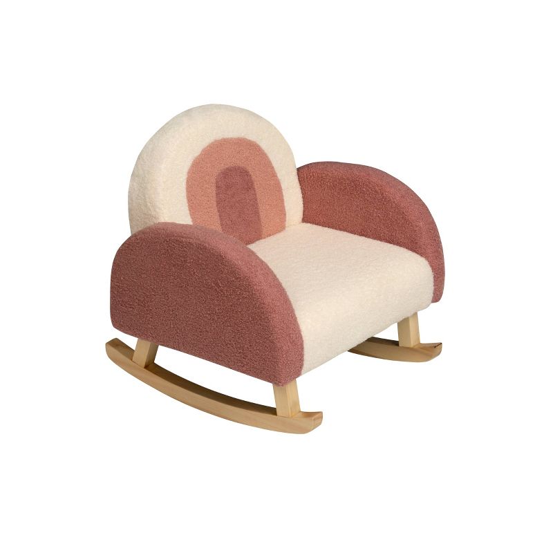 Upholstered Rocking Kids&#39; Chair Pink/White - Gift Mark, 4 of 5