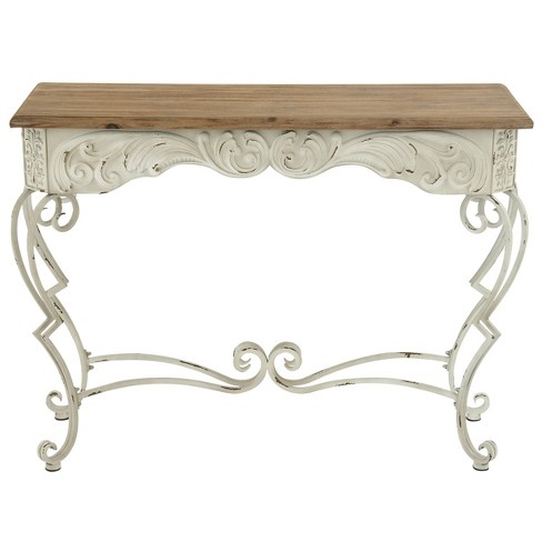 Farmhouse Vintage Inspired Console Table White - Olivia & May : Target