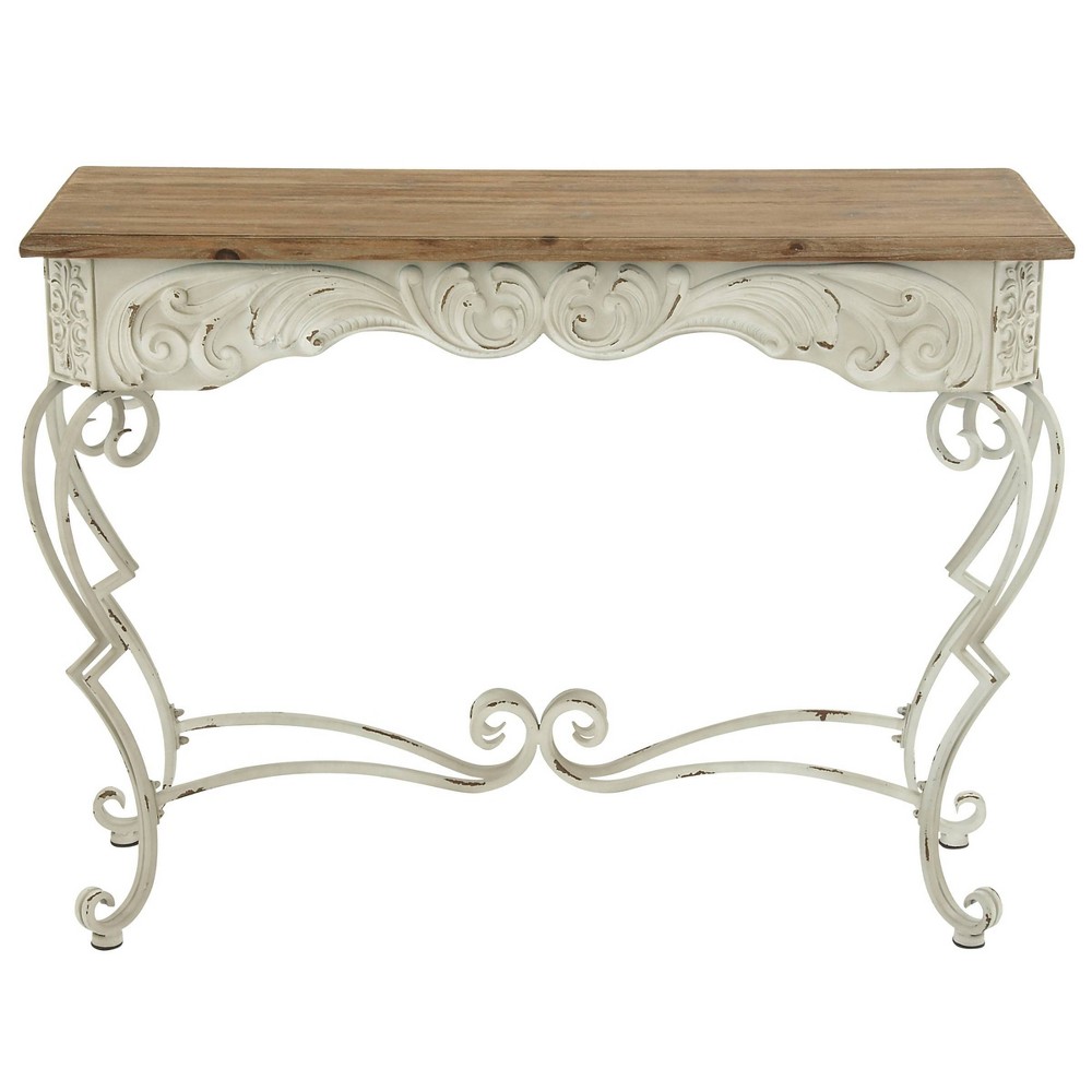 Photos - Coffee Table Farmhouse Vintage Inspired Console Table White - Olivia & May