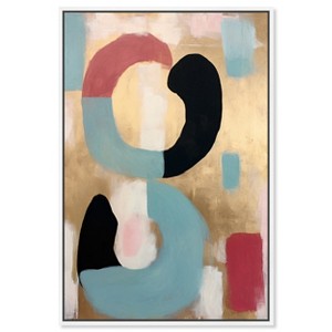 Art Remedy Glam Brooch of Gold Contemporary Shapes Abstract Wall Art Framed - 1 of 4