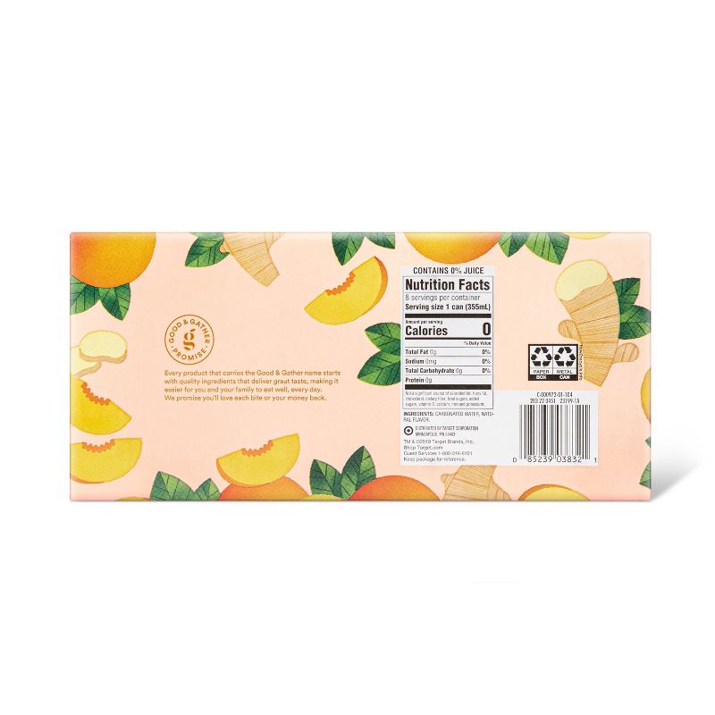 Ginger Peach Sparkling Water - 8pk/12 fl oz Cans - Good & Gather&#8482;, 4 of 8