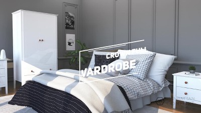 Crown Black Full Wardrobe with Rose Gold Knobs