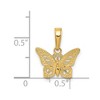 Black Bow Jewelry 14k Yellow Gold Textured Cutout Butterfly Pendant, 13mm - 4 of 4