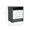 JUJABU Elegant Nightstand with Two Drawers, Concealed Shelf - 3 of 4