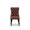 East West Furniture DAP2F23 Dallas Parson Kitchen Chairs - Button Tufted Nailhead Trim Beige Red faux Leather  Dining Chairs, Set of 2, linen white - 2 of 4