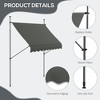 Resenkos Patio Awning, Outdoor Sun Shade Shelter Cover Awnings,8' x 4' Manual Retractable Awning, Non-Screw Patio Awning, UV Resistant, Dark Gray - 4 of 4