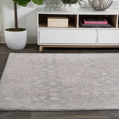 Gray Geometric Synthetic 3' x 5' Reversible Area Rug