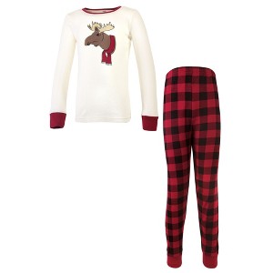 Touched by Nature Baby, Toddler and Kids Unisex Holiday Pajamas, Kids Moose - 1 of 3