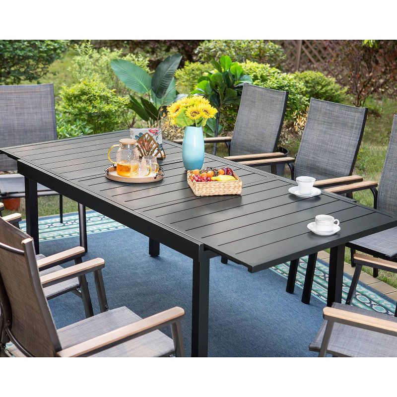 9pc Patio Set with Steel Expandable Table &#38; Stackable Sling Chairs - Captiva Designs, 3 of 9