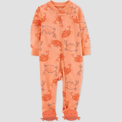 Baby Boys' Crab Footed Pajama - Just One You® made by carter's Orange 3-6M