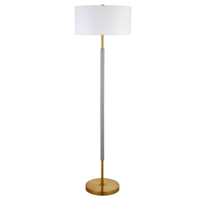 Hudson and Canal 2-Light Floor Lamp with Fabric Shade