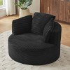 NicBex Compressible Corduroy Round Chair with Cushioned Backrest, Modern Comfy Chair for Living Room,Office,Apartment - 2 of 4